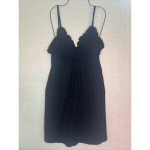 No Boundaries Dress Woman’s Y2K Juniors Smucked Babydoll Ruffles Black SZ M